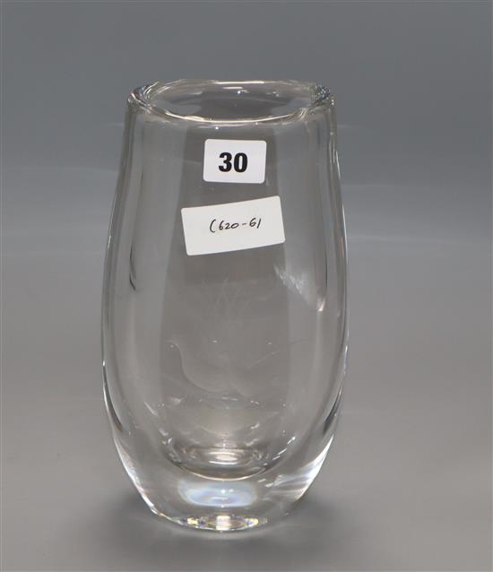 An Orrefors etched glass vase height 24cm